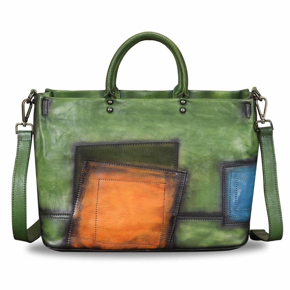 Genuine Leather Handbag Vintage Handmade Top Handle Bag Crossbody :3